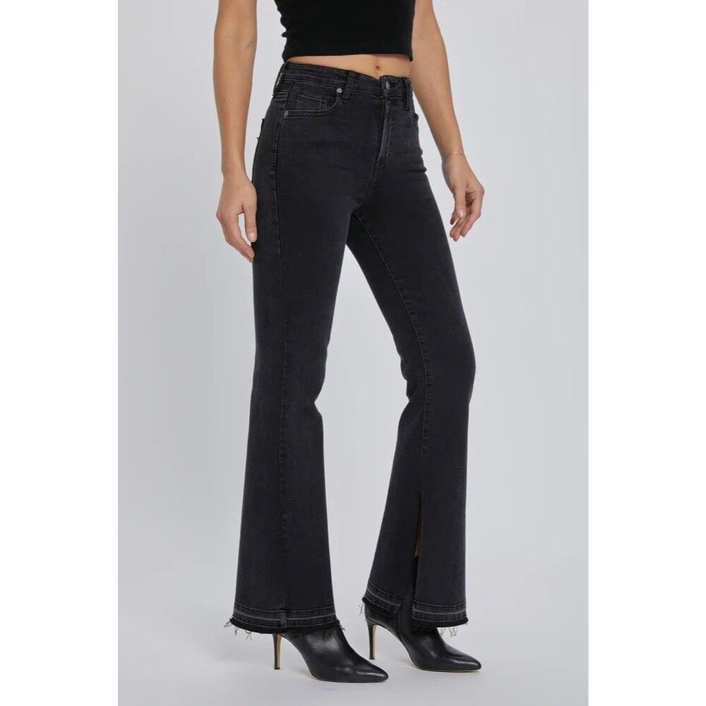 Hidden Jeans 31" Inseam Slit Flare Black Sz 27